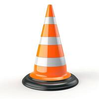 AI generated Orange traffic cone, caution symbol for safety. High-visibility alert, Ai Generated. photo