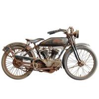 AI generated Vintage antique motorcycle isolated on white background for retro design concepts, Ai Generated. photo