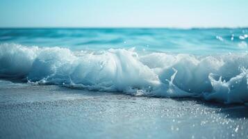 AI generated Clean ocean waves rolling, a soothing and rhythmic display of nature's serenity, Ai Generated. photo