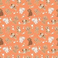 CUTE MALTIPOO IN SOME MOVES PATTERN DESIGN vector