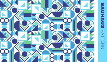 geometric rectangular blue colors pattern background design. vector illustration. Bauhaus style.