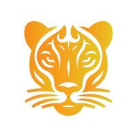 Gradient panther face logo design for vector illustration