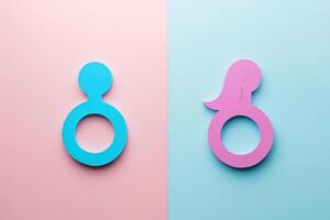 AI generated Gender symbols on pastel background photo