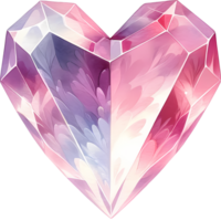 AI generated crystals shape, heart shaped diamond isolated jewel clipart, Valentine day, engagement, marriage png