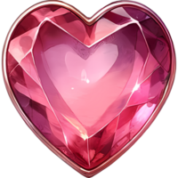 ai generiert Kristalle Form, Herz geformt Diamant isoliert Juwel Clip Art, Valentinstag Tag, Engagement, Ehe png