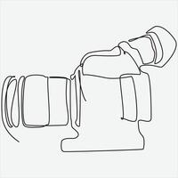 Continuous line hand drawing vector illustration Camera art