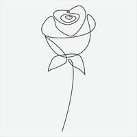 Continuous line hand drawing vector illustration rose flower. One line Continuous Vector drawing art. Perfect for Wall Art Posters,Home Decor, t-shirt Print or Mobile Case