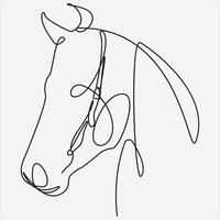 Continuous line hand drawing vector illustration horse art