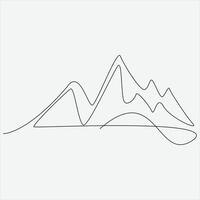 Continuous line hand drawing vector illustration mountain art