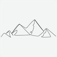 Continuous line hand drawing vector illustration mountain art