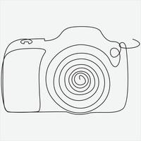 Continuous line hand drawing vector illustration Camera art