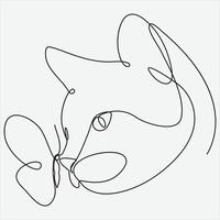 Continuous line hand drawing vector illustration cat art