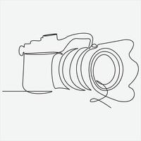 Continuous line hand drawing vector illustration Camera art