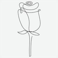 Continuous line hand drawing vector illustration rose flower. One line Continuous Vector drawing art. Perfect for Wall Art Posters,Home Decor, t-shirt Print or Mobile Case