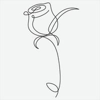 Continuous line hand drawing vector illustration rose flower. One line Continuous Vector drawing art. Perfect for Wall Art Posters,Home Decor, t-shirt Print or Mobile Case