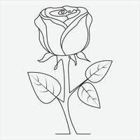 Continuous line hand drawing vector illustration rose flower. One line Continuous Vector drawing art. Perfect for Wall Art Posters,Home Decor, t-shirt Print or Mobile Case