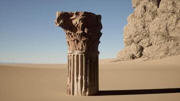 A stone pillar in the middle of a desert video