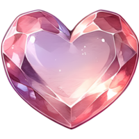 AI generated crystals shape, heart shaped diamond isolated jewel clipart, Valentine day, engagement, marriage png