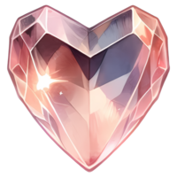 AI generated crystals shape, heart shaped diamond isolated jewel clipart, Valentine day, engagement, marriage png