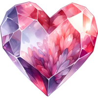 ai generato cristalli forma, cuore sagomato diamante isolato gioiello clipart, San Valentino giorno, Fidanzamento, matrimonio png