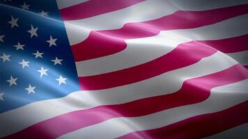 American waving Flag seamless loop animation. 4K Resolution video