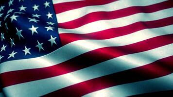 animazione ad anello senza cuciture bandiera americana sventolante. Risoluzione 4K video