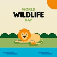 World wildlife day illustration background vector