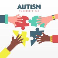 Flat world autism awareness day illustration background vector