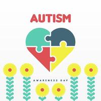 Flat world autism awareness day illustration background vector