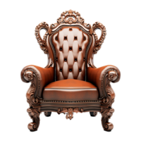 AI generated Beautiful arm chair png isolated on transparent background