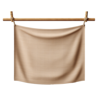 AI generated Realistic fabric banner hanging on ropes png isolated on transparent background