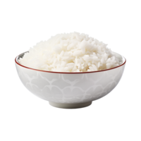 ai generiert frisch wite Reis Schüssel png isoliert auf transparent Hintergrund