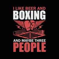 Boxing Beer, Fighting, Boxer T-shirt Design Vector