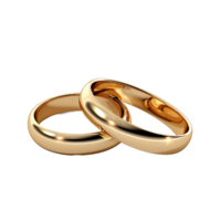 AI generated Beautiful gold rings png isolated on transparent background