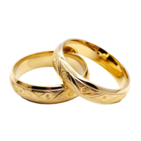 AI generated Beautiful gold rings png isolated on transparent background