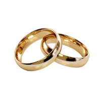 AI generated Beautiful gold rings png isolated on transparent background