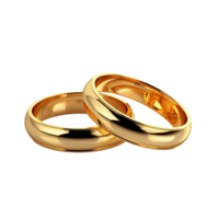 AI generated Beautiful gold rings png isolated on transparent background