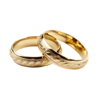 AI generated Beautiful gold rings png isolated on transparent background