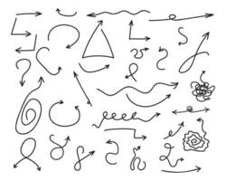 Hand-drawn index signs in the style of doodles on a white background vector