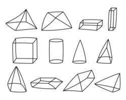 Geometric shapes drawn by hand on a white background vector