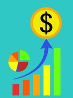 The growth of the dollar in the global market, vector illustration