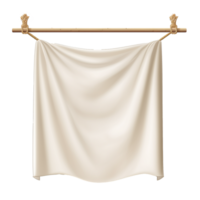 AI generated Realistic fabric banner hanging on ropes png isolated on transparent background