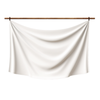 AI generated Realistic fabric banner hanging on ropes png isolated on transparent background