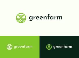 Green farm modern logo concept vector illustration