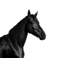 AI generated A black horse isolated on transparent background png