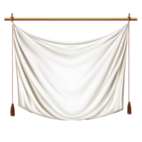 AI generated Realistic fabric banner hanging on ropes png isolated on transparent background