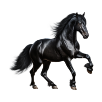 AI generated A black horse isolated on transparent background png