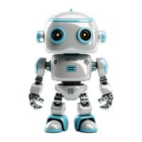 AI generated 3d cute robot character isolated on transparent background png