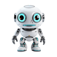 AI generated 3d cute robot character isolated on transparent background png