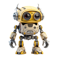 AI generated 3d cute robot character isolated on transparent background png